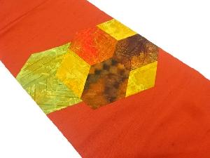 切り嵌め亀甲に抽象模様名古屋帯